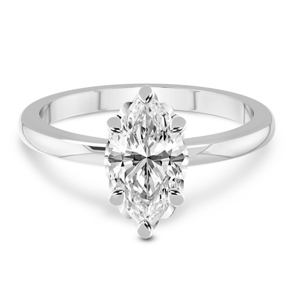 1.53 Ct MARQUISE Cut Malissa Solitaire Lab Diamond Ring in 14kt White Gold front image