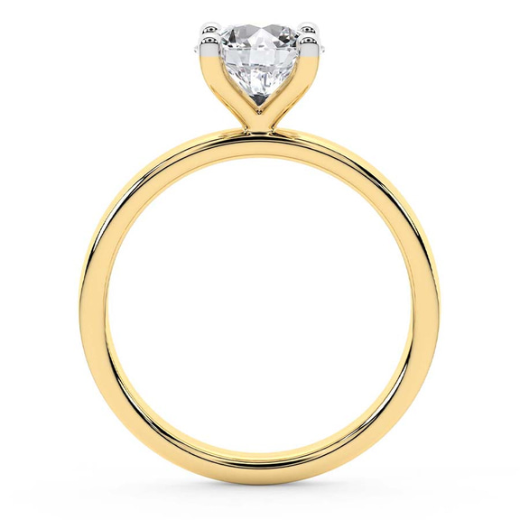 3.38 Ct Princess Cut Four Prong Solitaire 2mm Lab Diamond Ring in 14kt Yellow Gold right