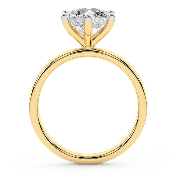 3.03 Ct Round Cut Six Prong Solitaire 2mm Lab Diamond Ring in 14kt Yellow Gold right