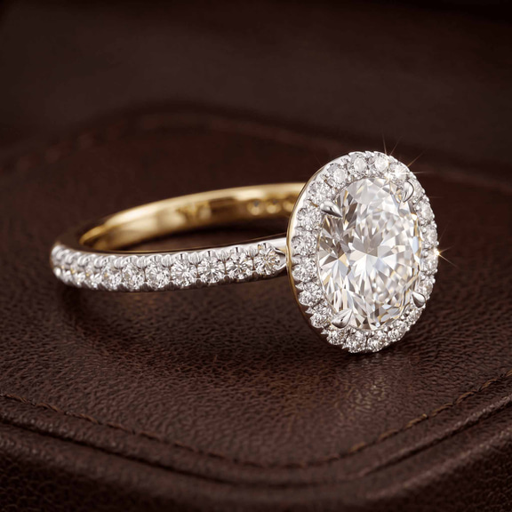 10kt Rose Gold Klarissa Halo Lab Diamond Eternity Ring color product image one