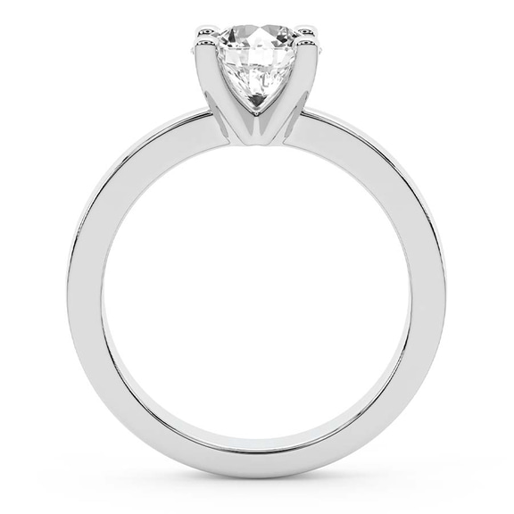 2.16 Ct PRINCESS Cut Jannel Tapering Solitaire Lab Diamond Ring in 14kt White Gold right