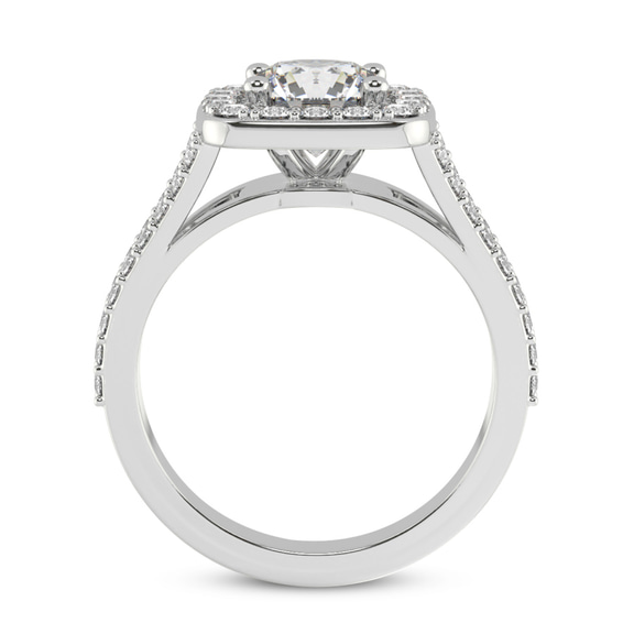 1.31 Ct Round Cut Rosalind Split Shank Halo Lab Diamond Ring in 14kt White Gold right