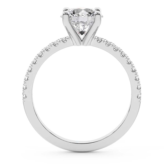 4.34 Ct PRINCESS Cut Venetia Half Eternity Lab Diamond Ring in Platinum right