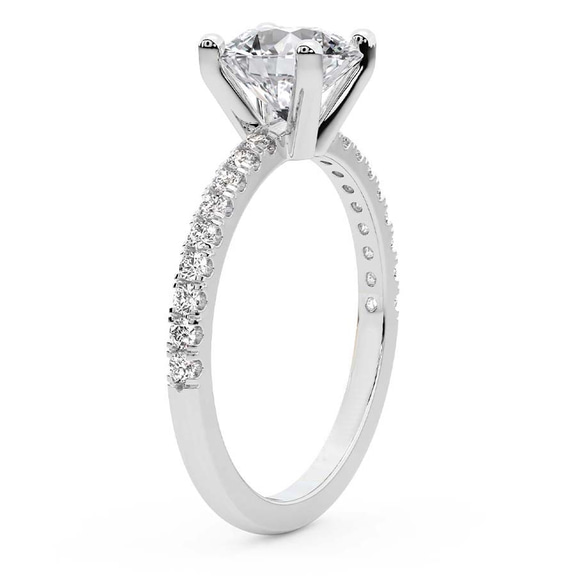 4.34 Ct PRINCESS Cut Venetia Half Eternity Lab Diamond Ring in Platinum left