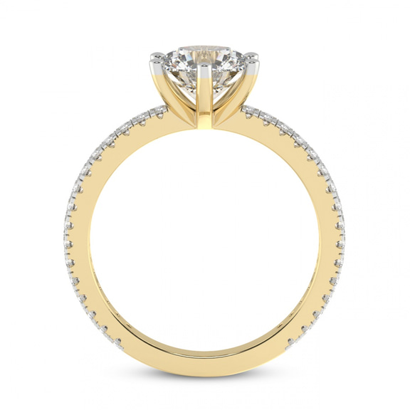 3.40 Ct Round Cut Zoey Six Prong Eternity Lab Diamond Ring in 14kt Yellow Gold right