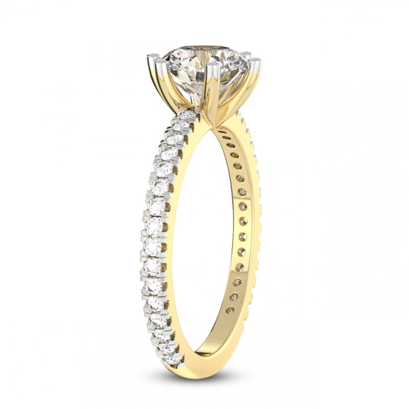 3.40 Ct Round Cut Zoey Six Prong Eternity Lab Diamond Ring in 14kt Yellow Gold left