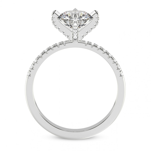 4.37 Ct MARQUISE Cut Sara Tapered Eternity Lab Diamond Ring in 14kt White Gold right