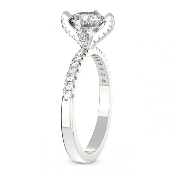 4.37 Ct MARQUISE Cut Sara Tapered Eternity Lab Diamond Ring in 14kt White Gold left