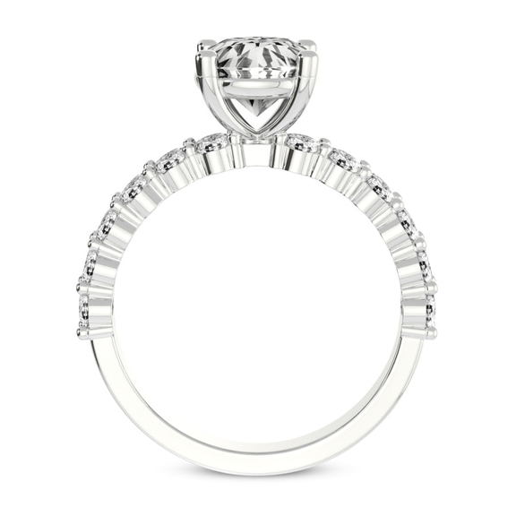 4.31 Ct Pear Cut Danica Side Oval Lab Diamond Eternity Ring in 14kt White Gold right