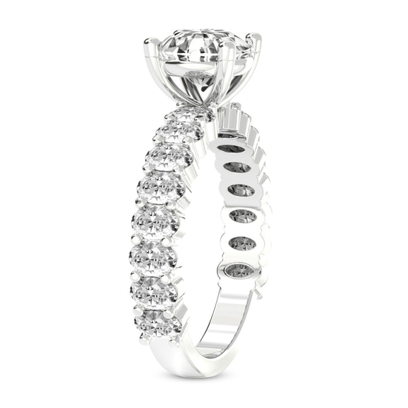 5.76 Ct Princess Cut Lillian Side Oval Lab Diamond Eternity Ring in 18kt White Gold left