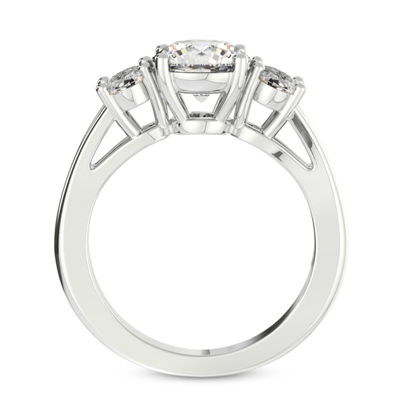 2.48 Ct Oval Cut Bethany Three Stone Side Oval Lab Diamond Ring in Platinum right