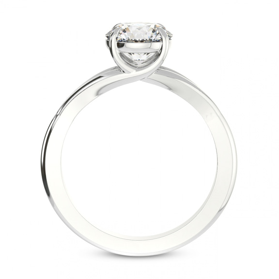 1.37 Ct Round Cut Cynthia Split Shank Lab Diamond Ring in 14kt White Gold right