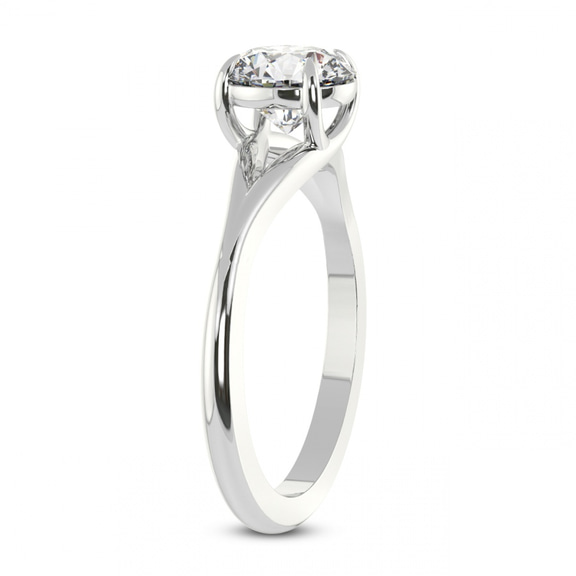 1.37 Ct Round Cut Cynthia Split Shank Lab Diamond Ring in 14kt White Gold left