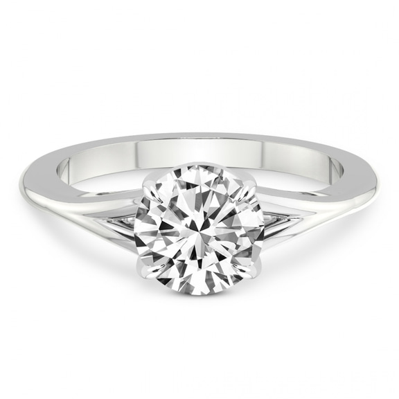 1.37 Ct Round Cut Cynthia Split Shank Lab Diamond Ring in 14kt White Gold front image