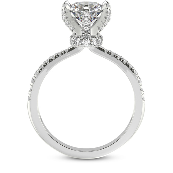 2.04 Ct Round Cut Mereia Secret Halo Lab Diamond Ring in 18kt White Gold right