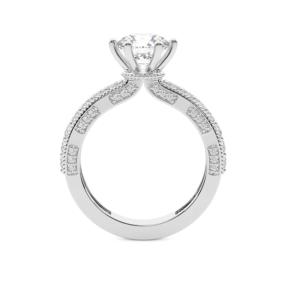 3.64 Ct Asscher Cut Regalia Milgrain Lab Diamond Ring in Platinum right