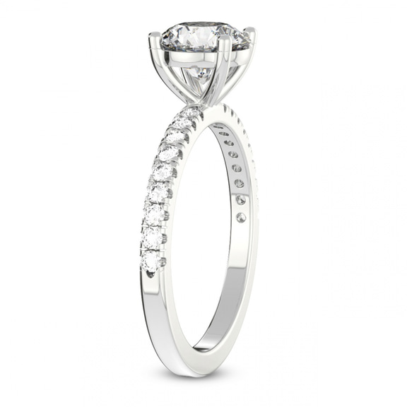 0.85 Ct Round Cut Nomi Classic Eternity Lab Diamond Ring in 18kt White Gold left
