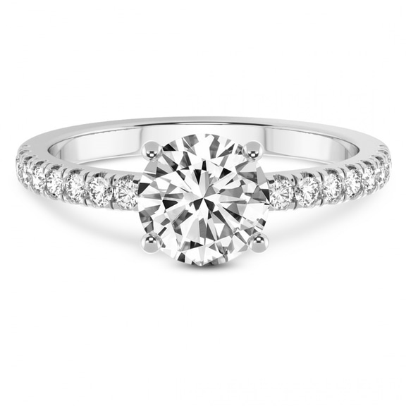 0.85 Ct Round Cut Nomi Classic Eternity Lab Diamond Ring in 18kt White Gold front image