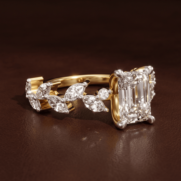 14kt White Gold Hester Petite Side Stone Lab Diamond Ring color product image one