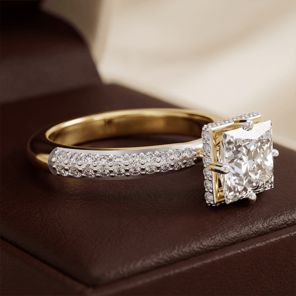 14kt Yellow Gold Eloa Secret Halo Lab Diamond Ring color product image one