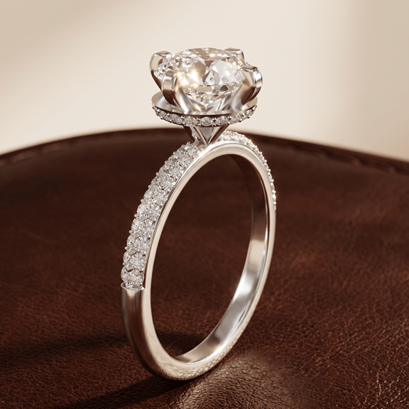14kt Rose Gold Eloa Secret Halo Lab Diamond Ring color product image two