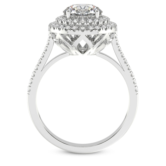 3.74 Ct Round Cut Arya Double Halo Lab Diamond Ring in 14kt White Gold right