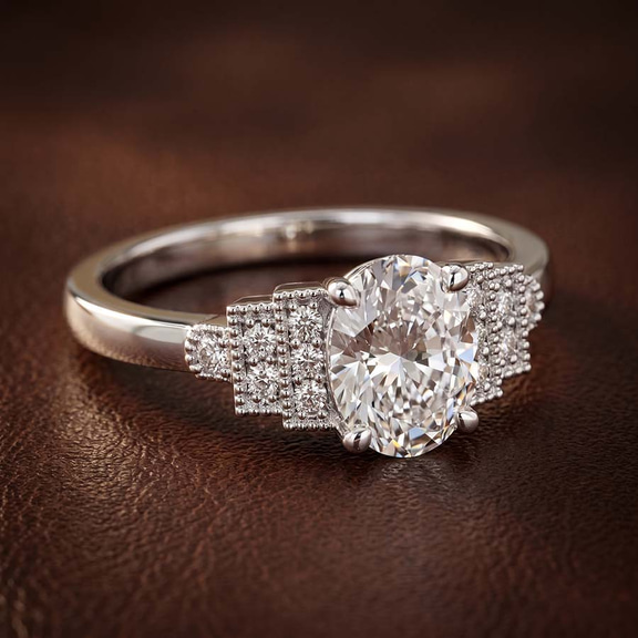 9ct Yellow Gold Joy Tapering Side Stone Lab Diamond Ring color product image two