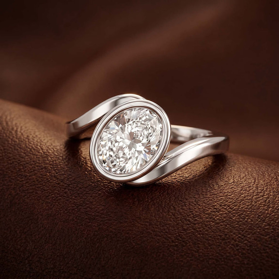 Platinum Ava Crest Lab Diamond Ring color product image two