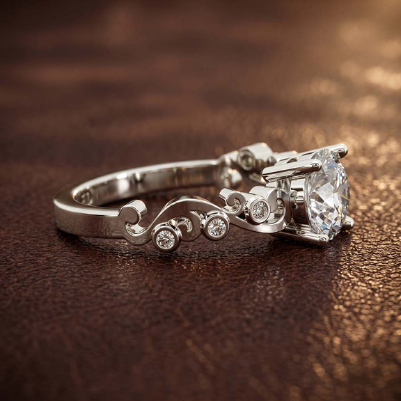 18ct Yellow Gold Catrina Cutwork Lab Diamond Ring color product image two