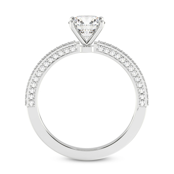 4.59 Ct Oval Cut Grace Micro pavé Eternity Lab Diamond Ring in 14kt White Gold right