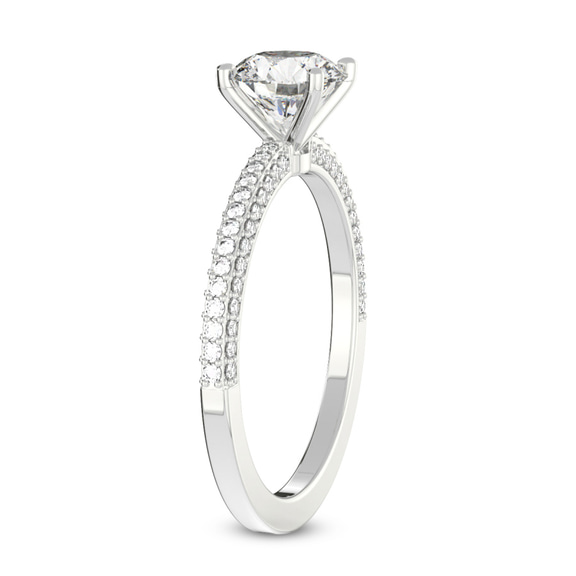 4.59 Ct Oval Cut Grace Micro pavé Eternity Lab Diamond Ring in 14kt White Gold left