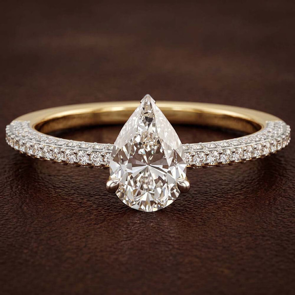 18kt Yellow Gold Grace Micro pavé Eternity Lab Diamond Ring color product image two