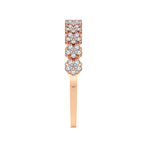 14ct Rose Gold Pear Petal Lab Diamond Openable Bangle Bracelet (4 Ct. Tw.) left