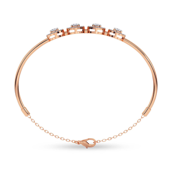 14ct Rose Gold Eloise Halo Lab Diamond openable bracelet (1 Ct. Tw.) left