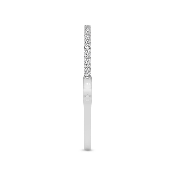 14kt White Gold Round Embrace Lab Diamond Openable Bangle Bracelet (1 Ct. Tw.) left