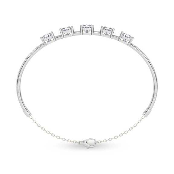 14kt White Gold Linea Princess Lab Diamond openable bracelet (1 Ct. Tw.) left