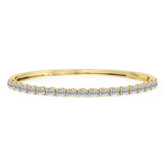 14kt Yellow Gold Oval Serenity Lab Diamond Openable Bangle Bracelet (4 Ct. Tw.) front image