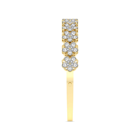 14ct Yellow Gold Pear Petal Lab Diamond Openable Bangle Bracelet (5 Ct. Tw.) left