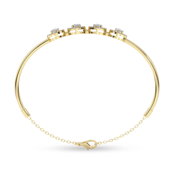 14kt Yellow Gold Eloise Halo Lab Diamond openable bracelet (5 Ct. Tw.) left