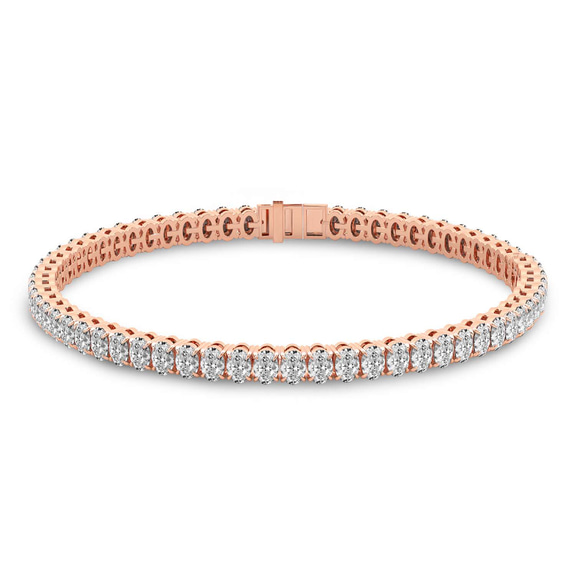 9ct Rose Gold Everlyn Oval Lab Diamond Tennis Bracelet (4 Ct. Tw.) front image
