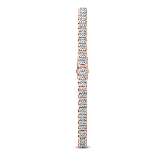 9ct Rose Gold Everlyn Oval Lab Diamond Tennis Bracelet (4 Ct. Tw.) left