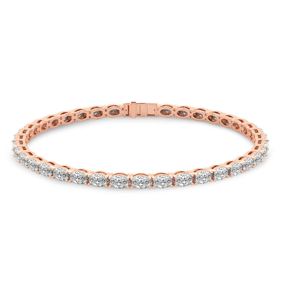 14kt Rose Gold Aldea Oval Lab Diamond Tennis Bracelet (7 Ct. Tw.) front image