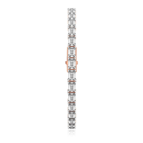 9ct Rose Gold Annette Emerald Lab Diamond Tennis Bracelet (7 Ct. Tw.) left