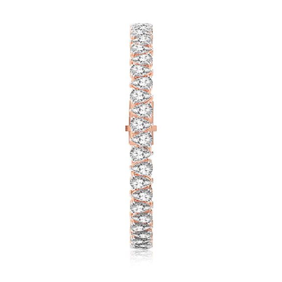 9ct Rose Gold Marion Pear Lab Diamond Tennis Bracelet (4 Ct. Tw.) left