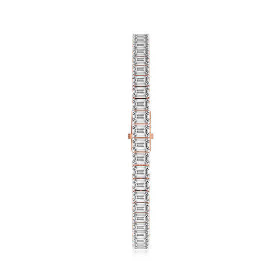10kt Rose Gold Celine Emerald Lab Diamond Tennis Bracelet (7 Ct. Tw.) left