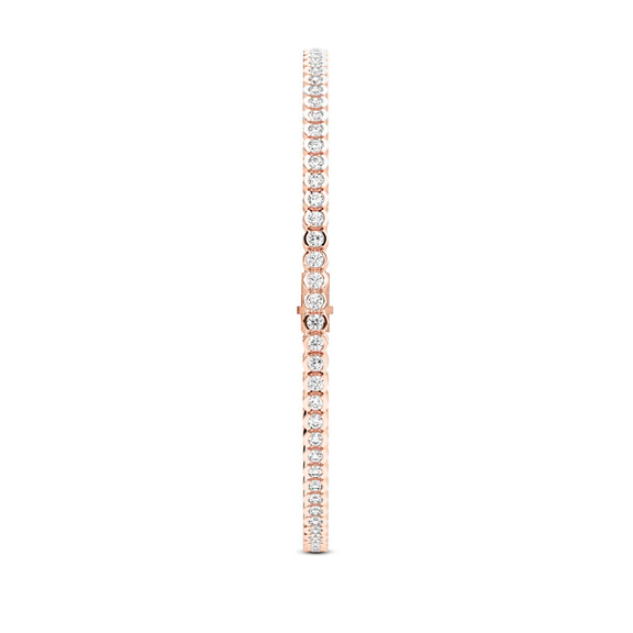 14kt Rose Gold Nemy Half Bezel Round Lab Diamond Tennis Bracelet (2 Ct. Tw.) left