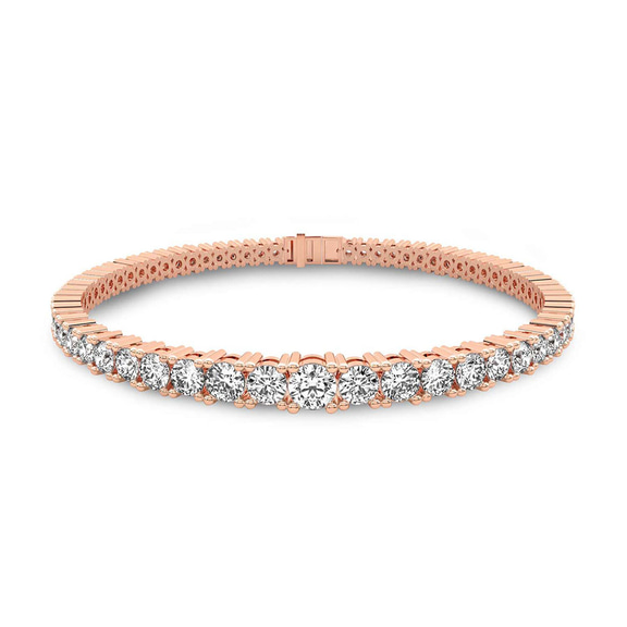 10kt Rose Gold Cecily Round Lab Diamond Tennis Bracelet (4 Ct. Tw.) side right image one