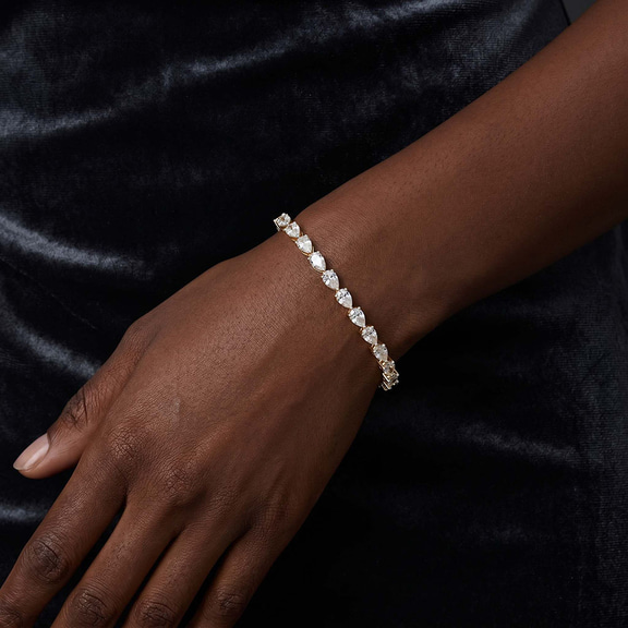 9ct Rose Gold Serene Pear Lab Diamond Tennis Bracelet (20 Ct. Tw.) model image two