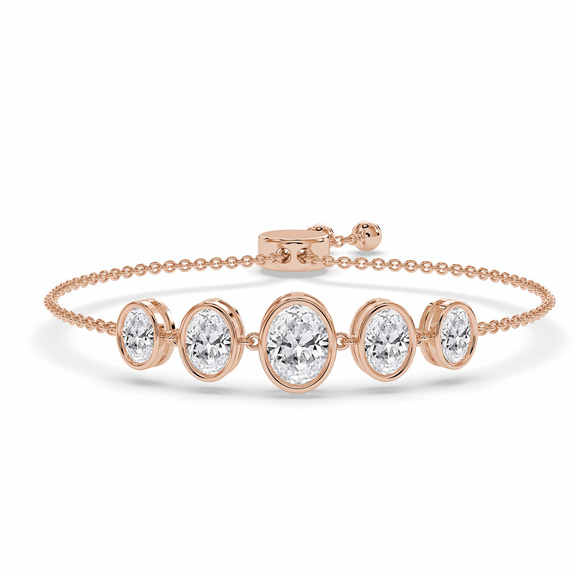 14kt Rose Gold Sophie Oval Five Stone Fashion Bracelet (2 Ct. Tw.) front image