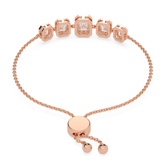 14kt Rose Gold Daisy Five Stone Emerald Fashion Bracelet (5 Ct. Tw.) side right image one